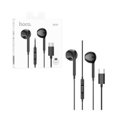 Auscultadores Hoco M101 Crystal Joy com Cabo e Microfone 3,5mm 1,2m Preto